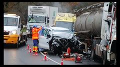 Accidente en Arz�a, el matrimonio se dirig�a al aeropuerto de Santiago