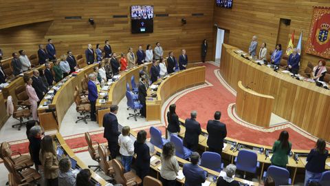 Minuto de silencio en el Parlamento de Galicia por el genocidio en Gaza