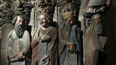 Detalle de algunas de las esculturas del P�rtico de la Gloria.