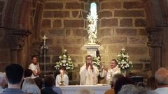 Celebraci�n de la Eucarist�a en el capilla de la Virgen de la Merced.