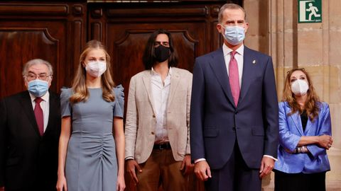 Leonor y Felipe de Borbn, durante una audiencia esta maana
