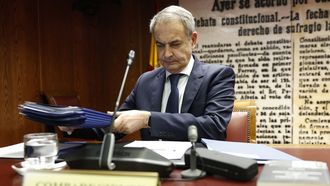 El expresidente del Gobierno Jos� Luis Rodr�guez Zapatero durante su declaraci�n en el Senado el pasado 2 de marzo.