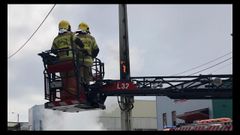 Incendio del cuadro de una torreta en el pol�gono de Barreiros