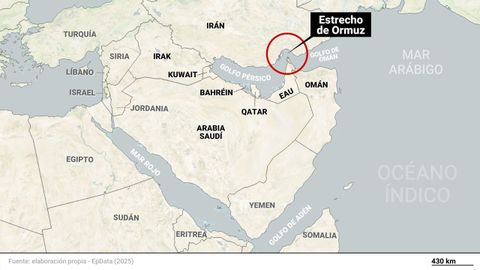 Mapa de localizaci�n del estrecho de Ormuz.