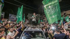 Ciudadanos palestinos celebran el alto el fuego