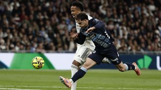 Pablo Durn, en el Real Madrid-Celta de este domingo, en el que disput la primera mitad.