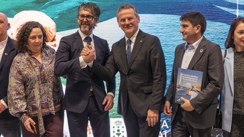 Bel�n do Campo, Luis Oujo, Roberto CIambetti y Pedro Blanco, durante la presentaci�n de R�a da Estrela