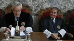 Castroverde, a la izquierda de Cadenas, en un acto en el Tribunal Superior de Xustiza de Galicia