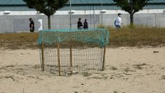 En la playa de Coroso hay una zona delimitada para la conservacin de la pllara