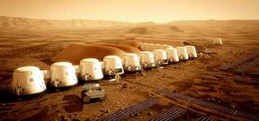 Recreaci�n digital de c�mo ser�a la colonia que habitar�an los primeros humanos que viajen al planeta Marte.
