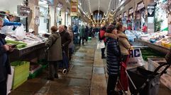 Imagen de la Praza de Abastos de Santiago esta ma�ana.