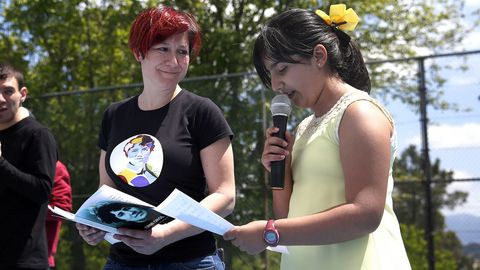 Romara das Letras no colexio de Escarabote