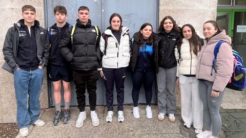 Los integrantes del equipo barbanzano en la competici�n.