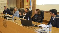 De izquierda a derecha, Rodr�guez, Castedo, Casta�eira, L�pez y De Llano, este martes en el campus