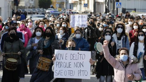 Imagen de una de las protestas celebradas en San Cibrao