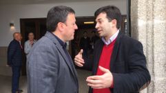 Valent�n Gonz�lez Formoso y Gonzalo Caballero, en el acto del PSdeG en Betanzos