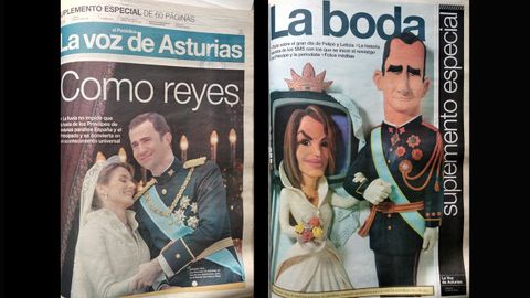 As lo cont LA VOZ DE ASTURIAS. La boda de los prncipes de Asturias (mayo de 2004) tuvo una significacin muy especial en el Principado: la futura reina, Letizia Ortiz, es asturiana