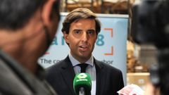 El vicesecretario de Comunicaci�n del PP, Pablo Montesinos, hoy ante los medios.