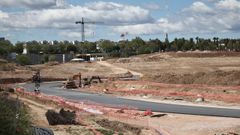 Estado de las obras del circuito de F�rmula 1 de Madrid en Valdebebas.