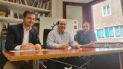 Los presidentes de la entidad, Manuel Mart�nez Carazo, Anselmo Villanueva Pe�n y Rafael Castro Armesto.