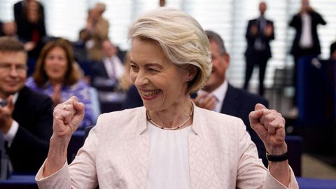 Ursula von der Leyen tras ser elegida presidenta de la Comisi�n Europea.