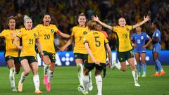 La selecci�n femenina de Australia.Las futbolistas de la selecci�n femenina de Australia