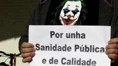 Protesta en el centro de salud de Cambados