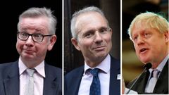 Por orden, David Lidington, Michael Gove y Boris Jonhson