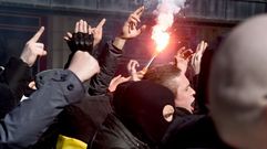 La polic�a belga evita que cientos de neonazis revienten la concentraci�n