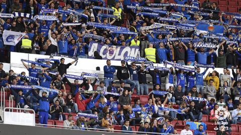 Aficin del Oviedo en el Wanda Metropolitano