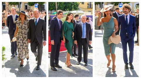 En la imagen de la izquerda, Emilio Butragueo con su mujer. En el centro,Carlos Fitz-James Stuart, Duque de Alba (d) acompaado por Sofa Palazuelos y su hijo Fernando, A la derecha, Begoa Villacs con su pareja. ma
