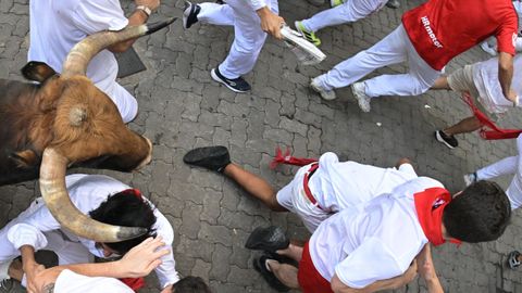  Los toros de la ganader�a gaditana de La Palmosilla a su paso por el tramo de Telef�nica