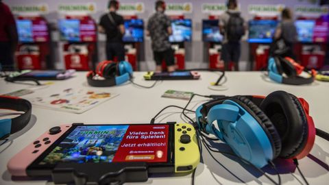 Una Nintendo Switch en la Gamescom de Colonia celebrada en agosto