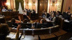 Imagen de archivo de un pleno en el Concello de Ourense.