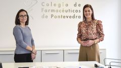 Bibiana Guisado y Beatriz Garca, este martes, en el Colegio de Farmacuticos de Pontevedra