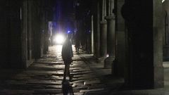 Imagen del gran apag�n de abril pasado en el casco hist�rico de Santiago