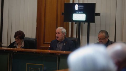 El alcalde de Monforte, Jos&eacute; Tom&eacute;, durante un pleno en el que se pidi&oacute; su dimisi&oacute;n en enero, en una imagen de archivo