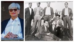Teresa Fernndez, nieta de Manuel y sobrina de Gins; en la foto de grupo aparece segundo izquierda Gins junto a sus compaeros del Racing de Ferrol, entre ellos Manuel Rivera