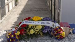 Homenaxe � unha v�tima republicana nun cemiterio.