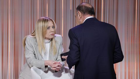Meloni, la pasada semana, durante el programa Cinque Minuti de la RAI, que presenta el periodista Bruno Vespa