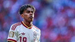 Lamine Yamal, durante un encuentro de la selecci�n espa�ola en el Mundial