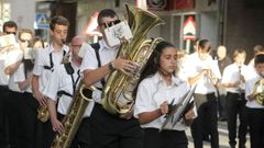 La Banda de M�sica de Vilagarc�a durante las fiestas de San Roque