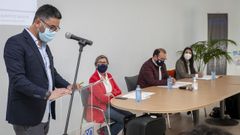 Fernando Carreira, gerente de la lonja de Ribeira, habl� en nombre de los distinguidos con el certificado