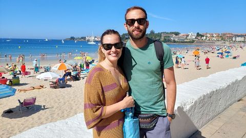 Ana y Nacho, turistas de Madrid en Sanxenxo