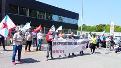 Protesta del comit� de empresa de Vertifil, en el pol�gono industrial de Mirallos, en Mora�a, por el despido de un trabajador