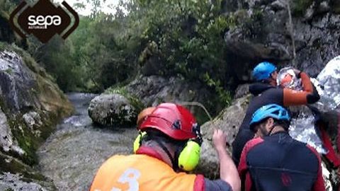 Rescatada una monitora herida en el ca��n Rub� en Pe�amellera Baja