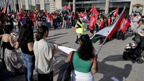 Manifestación de apoyo a Palestina en A Coruña.