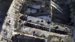 La destrucci�n del aeropuerto de Donetsk, a vista de drone