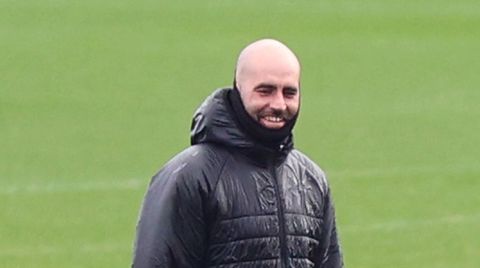 Claudio Gir�ldez, en un entrenamiento del Celta en la Cidade Deportiva Afouteza.