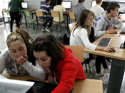 Alumnos del centro que estrena el programa. 